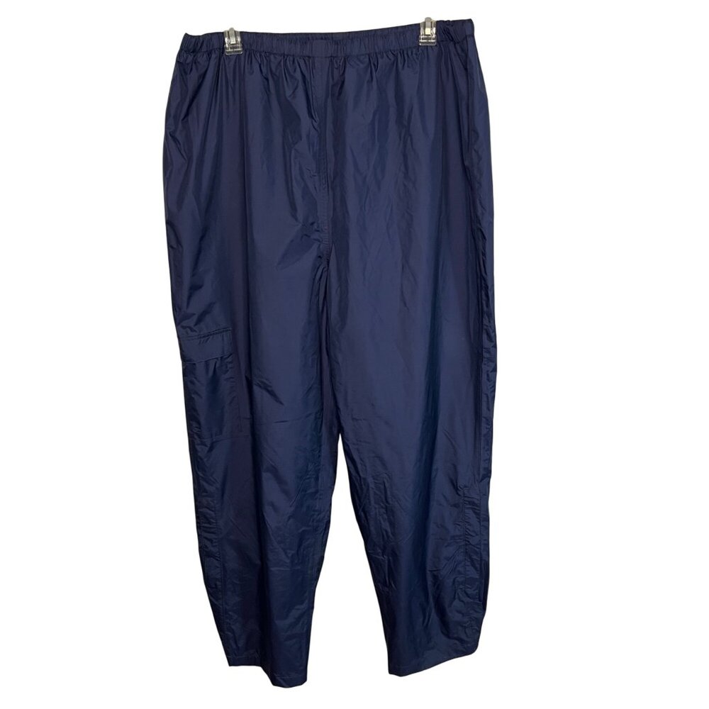 Coleman Nylon Pants Size XXL Comfort Wind Water Resistant Elastic Waist Navy